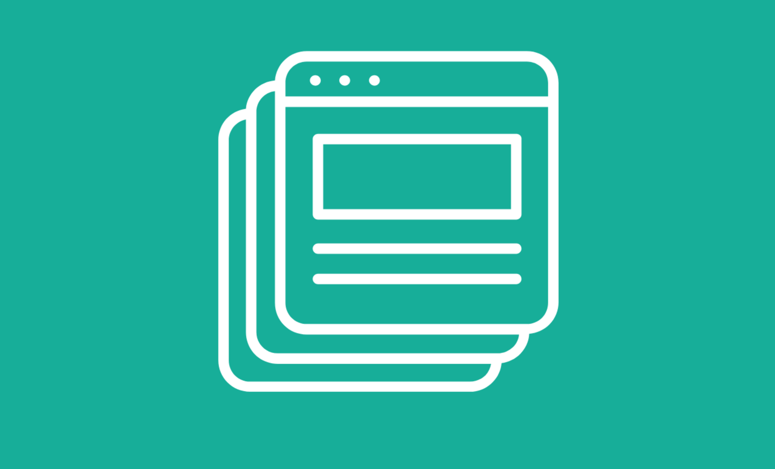 Icon of multiple website tabs stacked on top of each other against a teal background