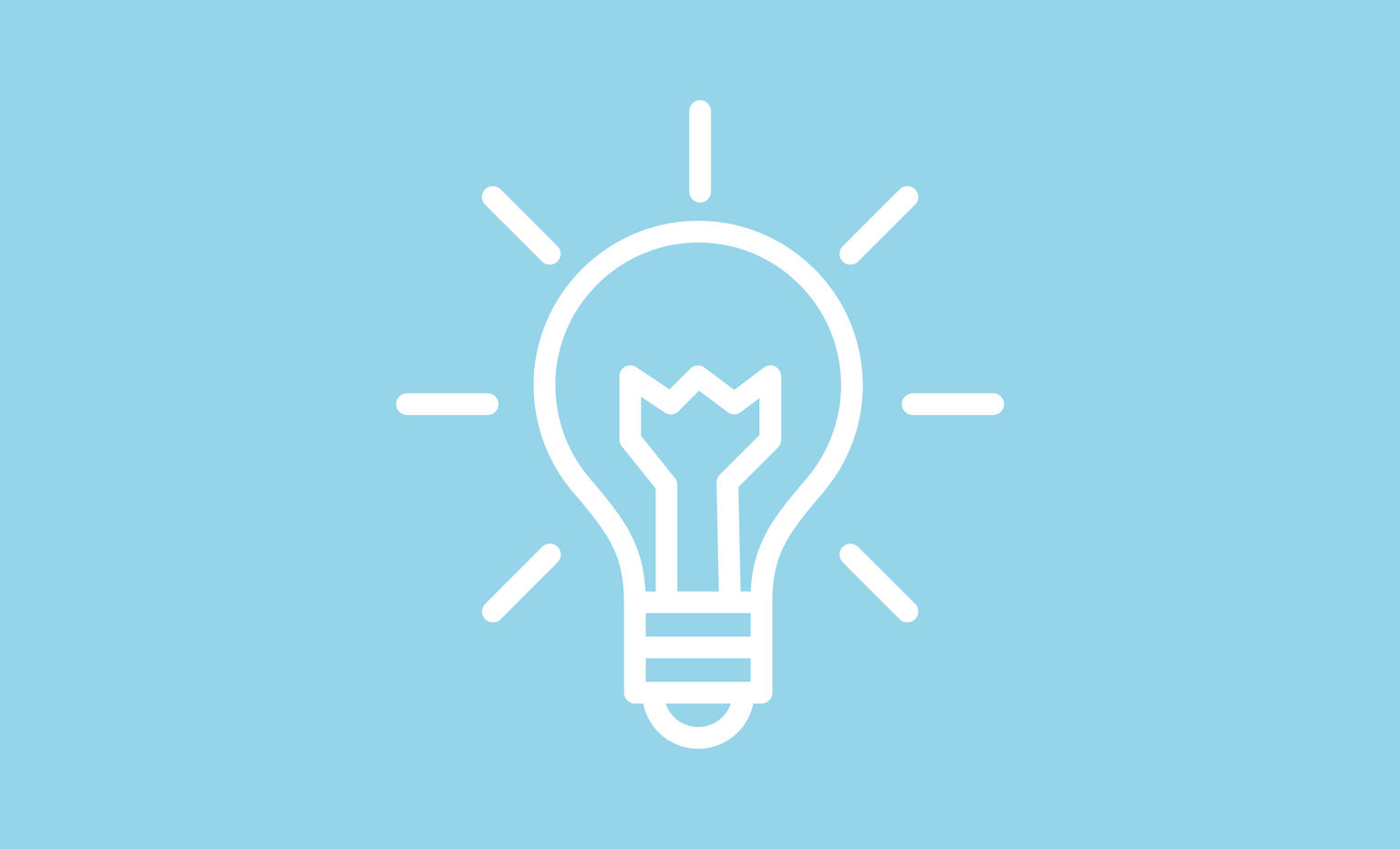 icon of a lightbulb against a light blue background